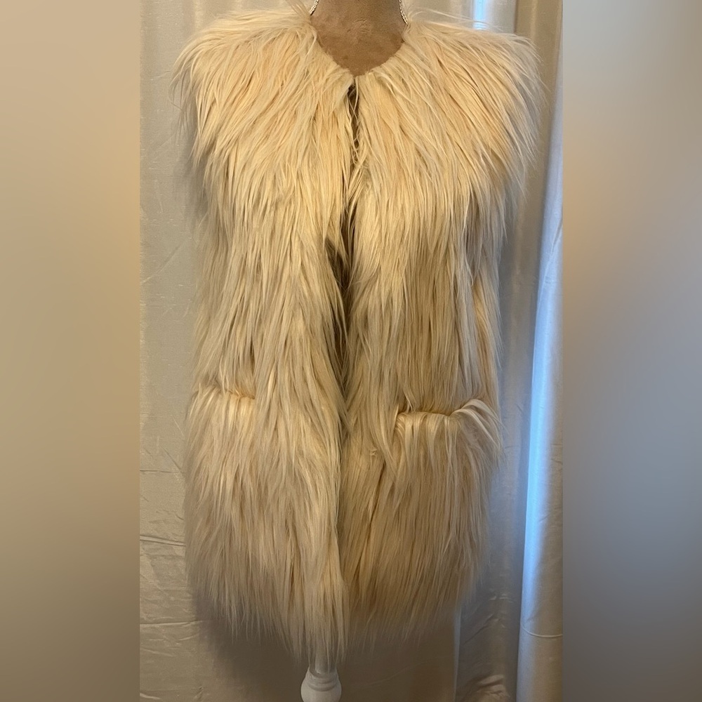 NET Zadig & Voltaire faux fur cream vest